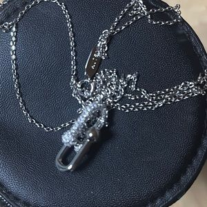 Silver double chain necklace
